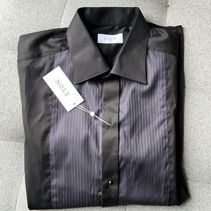 Men’s new Eton Black tux shirt.  Size 44 or 17.5.